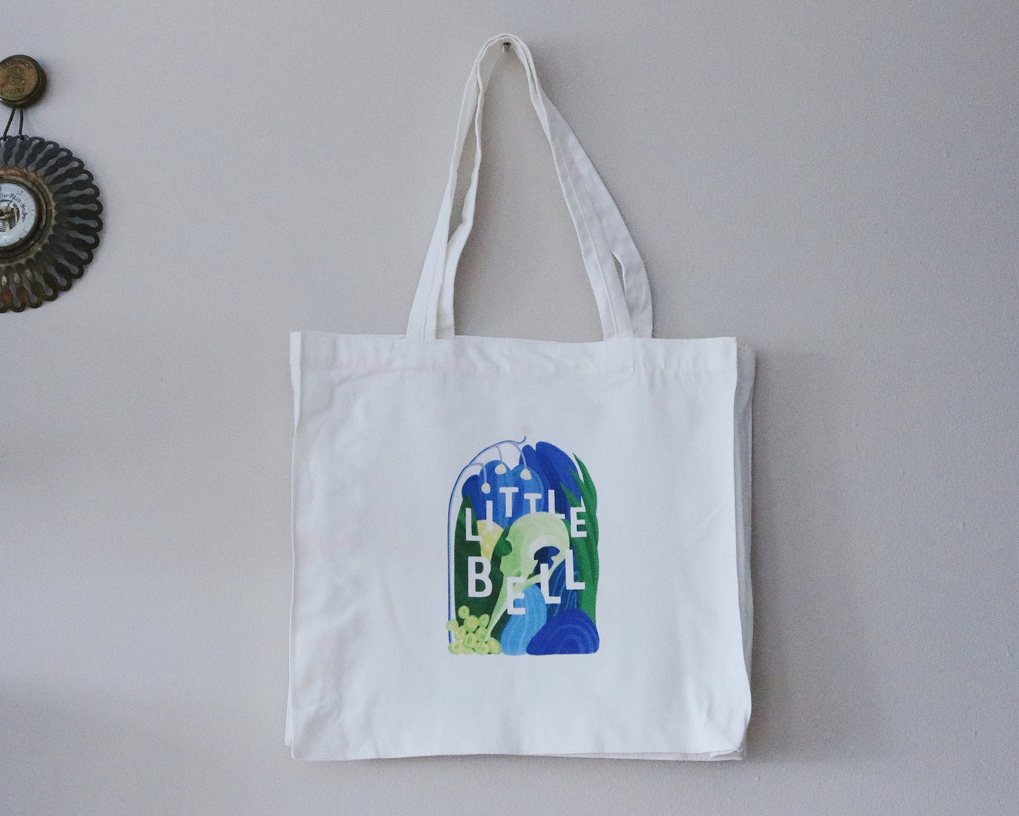 Little Bell Tote Bag | Cotton Canvas Tote | Nature and Oddities Print | Market Bag for Books, Groceries, Shopping | Curiosities Design