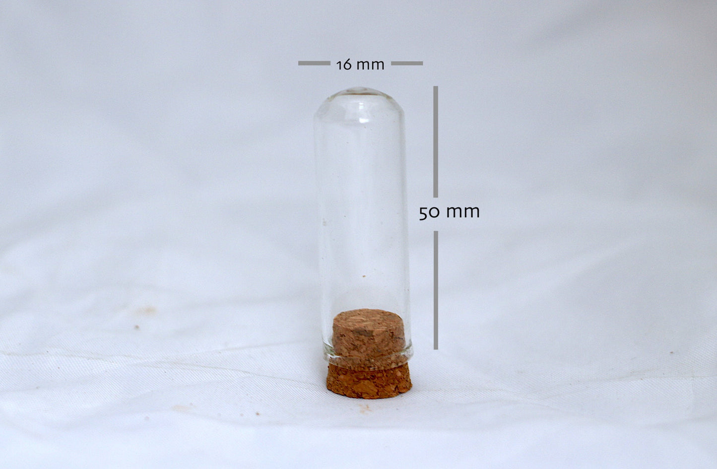 Glass Dome Vials - 16*40,50,60, 12 pc | Bell Jar Bottles With Cork | DIY Craft Supply | Small Empty Clear Rounded Charms Pendant