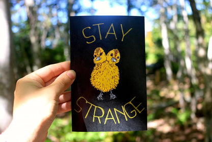Cute Halloween Card | Two-Headed Duck Stay Strange Greeting Card | Oddities & Curiosities Goblincore Witchy Gift | Vulture Culture Dark Art